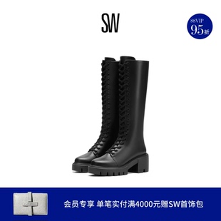 SOHO Stuart Weitzman 秋冬沟纹厚底圆头长筒靴女 BOOT
