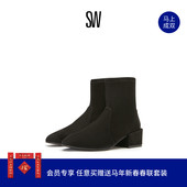 Weitzman ACCORDION Stuart 秋冬经典 粗方跟短靴袜靴瘦瘦靴女