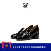 CRYSTAL LOAFER GEO BUCKLE 春夏水晶方扣方跟乐福鞋 女
