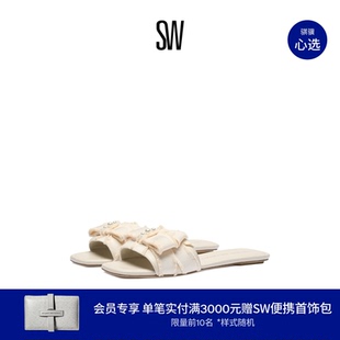 【限时礼遇】SW BOWIE SLIDE 仙女风蝴蝶结方头平底拖鞋