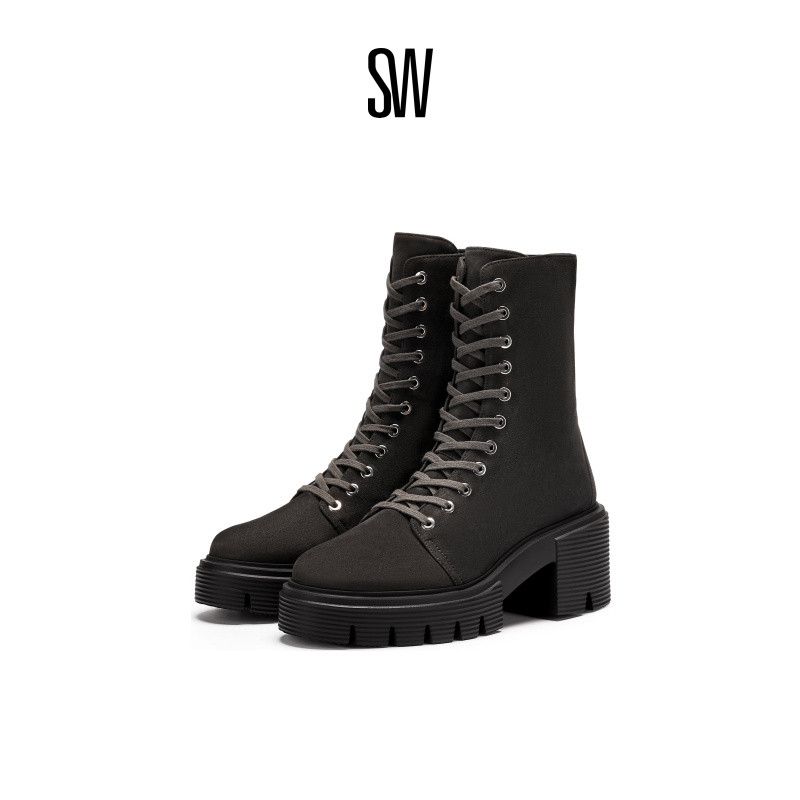 SW秋冬新款厚底马丁靴短靴