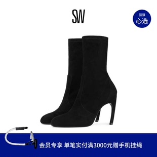 BOOTIE STRETCH 100 弧形跟细高跟短靴弹力袜靴女 LUXECURVE