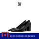 Weitzman 尖头优雅粗跟高跟鞋 Stuart PUMP STUART BLOCK