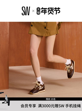 【秋冬新品】SW RUNAROUND RUNNER 系带圆头拼接休闲运动鞋单鞋女