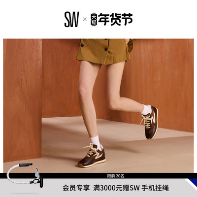 SW系带圆头拼接休闲运动鞋单鞋