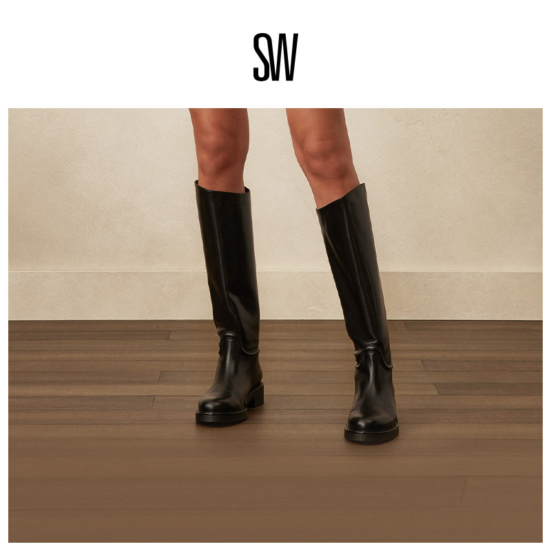 SW早秋新品低跟瘦瘦靴骑士靴