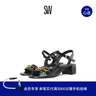 SIGNATURE SANDAL Stuart 方跟一字带凉鞋 夏季 女 Weitzman