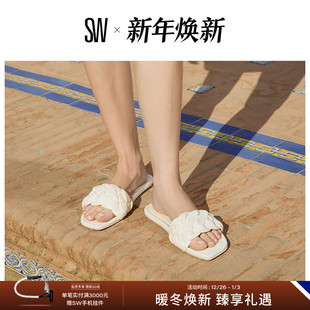 BRAIDA 一字拖拖鞋 FLAT 春夏编织平底拖鞋 女夏外穿凉拖 SLIDE