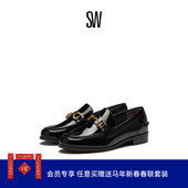 小皮鞋 女 LOAFER 早春粗低跟圆头学院风乐福鞋 OWEN BUCKLE