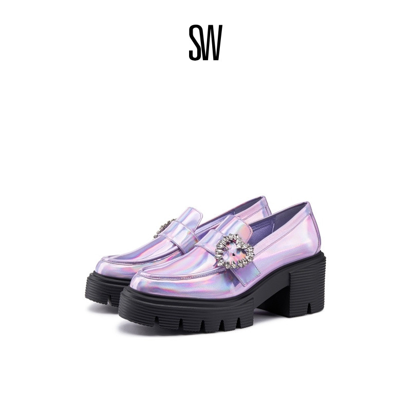 SW爱心钻扣厚底乐福鞋