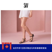 OASIS 夏季 CRYSTAL SANDAL 水晶系带方头雕塑跟凉鞋 女