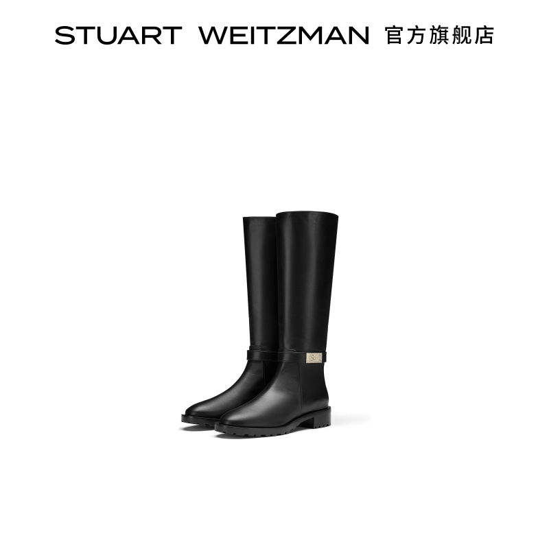 SW秋冬新款粗跟侧拉链及膝靴女