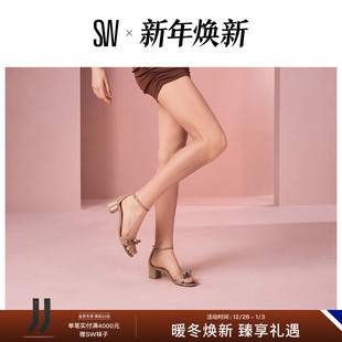 新品 NUDIST FELICITY 女 蝴蝶结圆头方跟一字带凉鞋 夏季