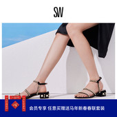 饰罗马凉鞋 Stuart 女 PERNILLE 春夏粗跟厚底珍珠装 Weitzman