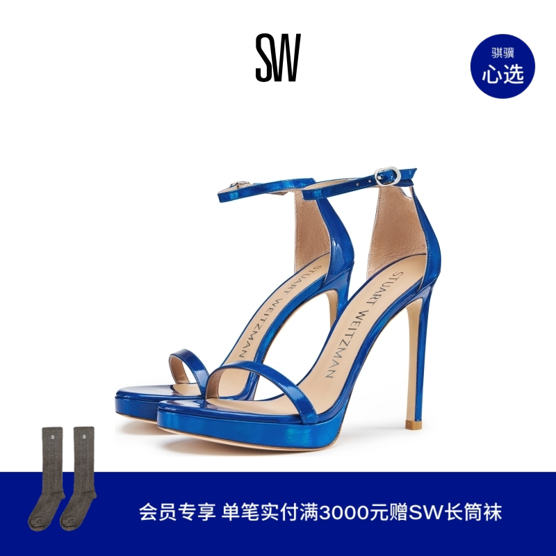 SW NUDIST DISCO春夏细跟一字带凉鞋仙女风高跟鞋
