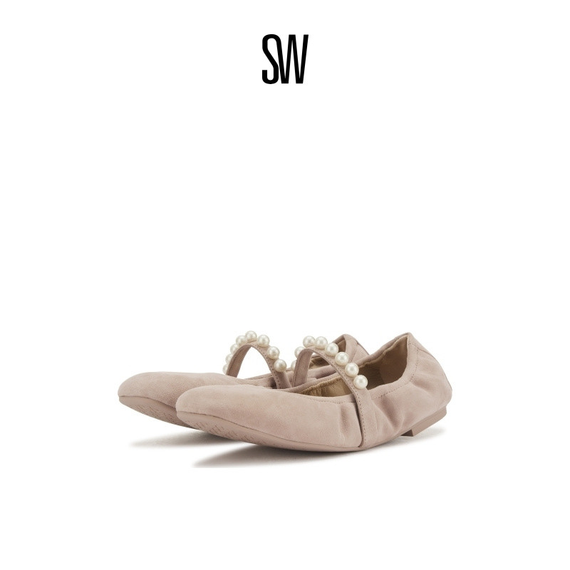 Stuart Weitzman/SW GOLDIE BALLET FLAT 珍珠装饰平底芭蕾鞋女