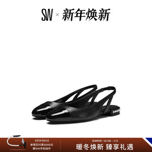 CRYSTAL 浅口芭蕾舞单鞋 SLINGBACK 水晶露跟平底鞋 女 春夏时尚