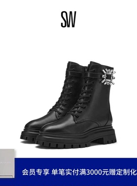 SW CRYSTAL NOVA BEDFORD BOOTIE 秋冬水晶厚底马丁靴粗跟短靴