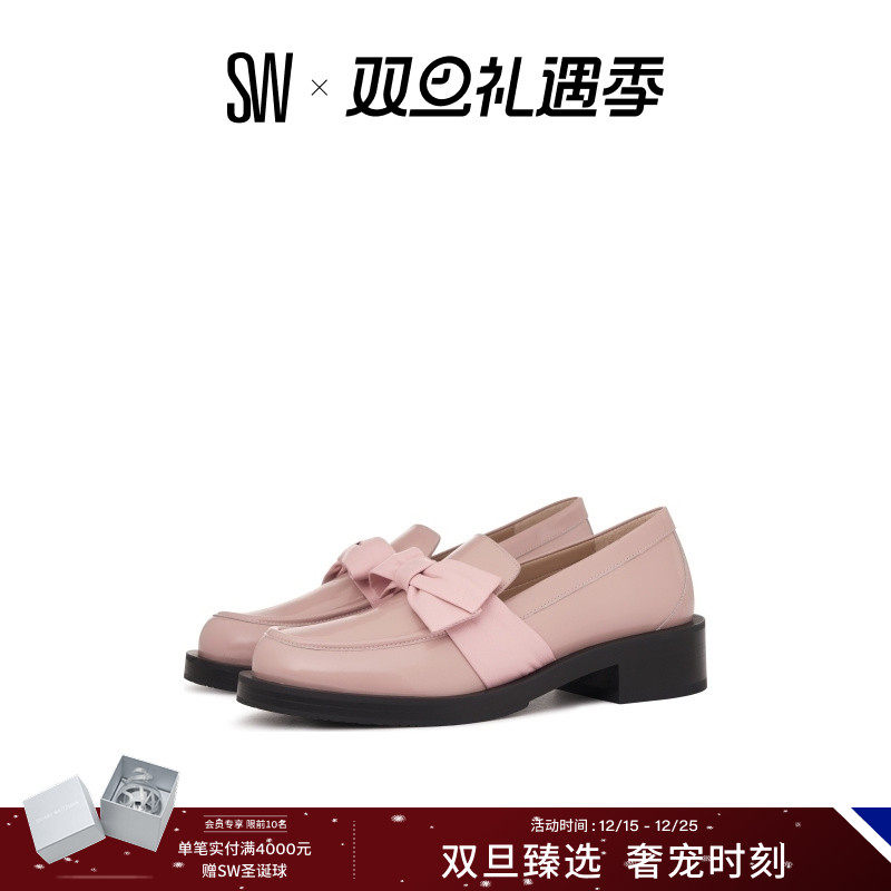 SW粗跟蝴蝶结乐福鞋24早春新款