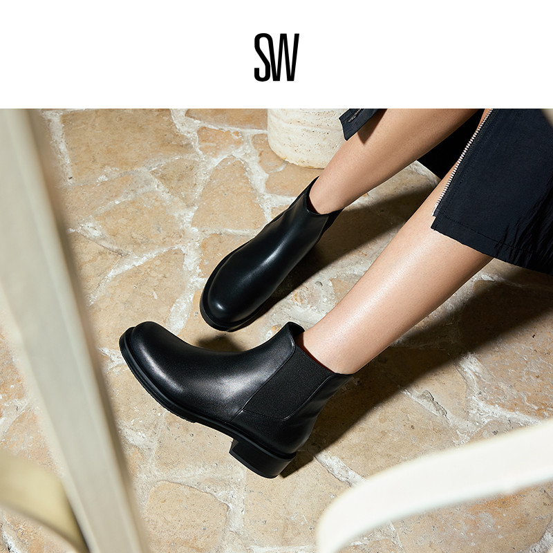 SW秋冬新品时尚简约英伦风烟筒靴
