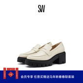 Weitzman 厚底粗跟乐福鞋 Stuart SOHO LOAFER 女JK小皮鞋