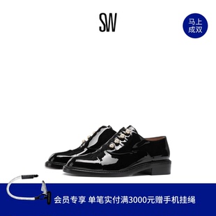 MRSPATS 珍珠装 饰粗跟乐福鞋 Stuart 女德比鞋 小皮鞋 Weitzman