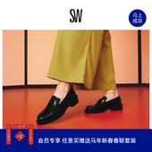 Weitzman 女JK小皮鞋 BOLD Stuart 粗方跟乐福鞋 PALMER LOAFER
