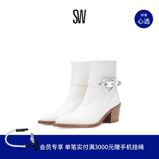 BOOTIE WESTERN 西部风金属扣方跟短靴女 MAVEN