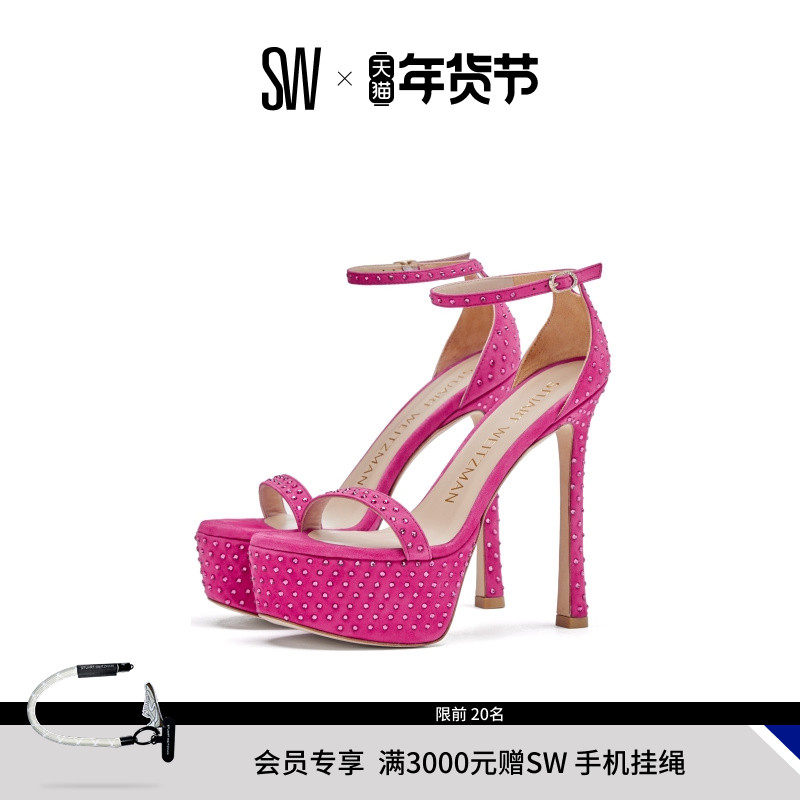SW NUDISTCURVE HOLLYWOOD SHINE SANDAL 夏季细高跟一字带凉鞋女