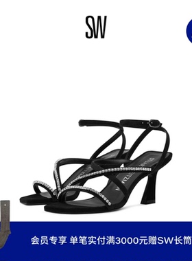 SW OASIS 75 CRYSTAL ANKLE-STRAP SANDAL 夏季水晶高跟凉鞋