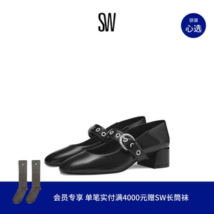 SUPERMOTO 金属扣圆头玛丽珍高跟鞋 MARY JANE