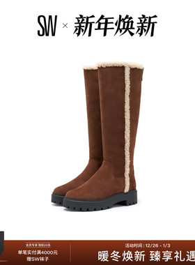 【秋冬新品】SW MYLA ZIP SHEARLING BOOT圆头厚底毛毛靴雪地长靴