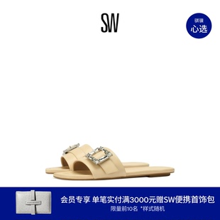【限时礼遇】SW JUNE SLIDE 方扣平底方头拖鞋女外穿凉拖女
