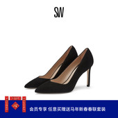 单鞋 女 尖头细直跟高跟鞋 仙女风优雅浅口婚鞋 ANNY 春夏经典