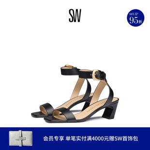 SAI 春夏新品 女 春夏金属搭扣一字带高跟凉鞋 SANDAL