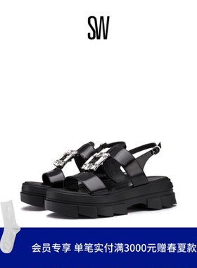 SW SAINT TROPEZ NOHO SANDAL 水晶方扣简约厚底凉鞋女运动风凉鞋