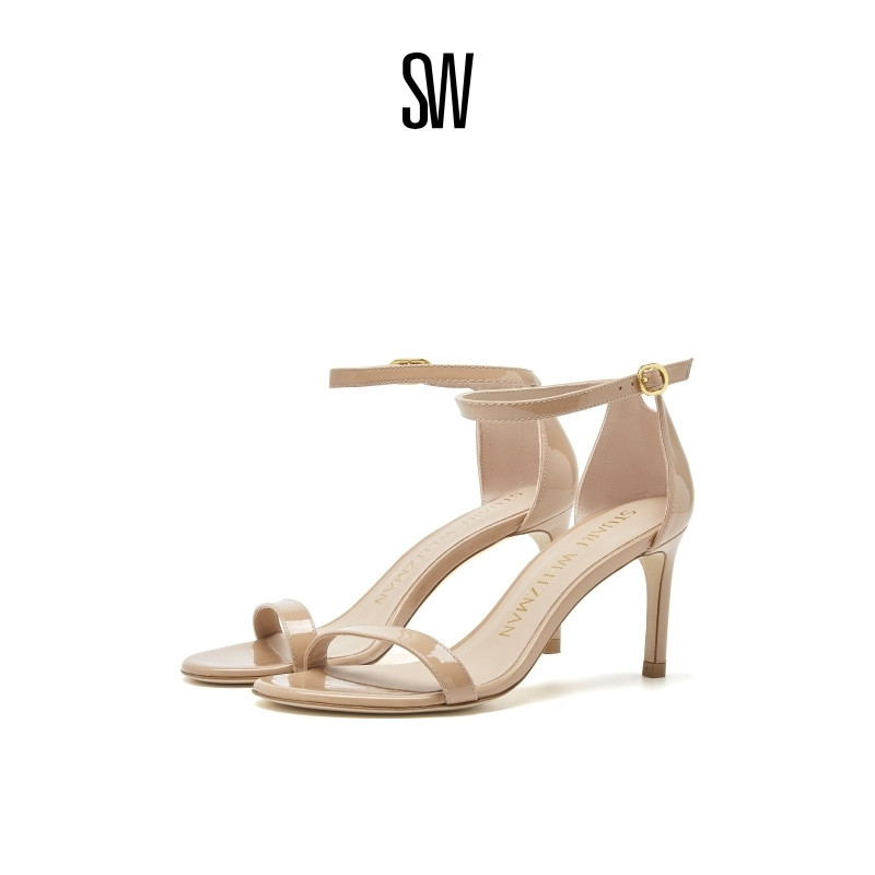 SW夏季经典仙女风一字带高跟凉鞋