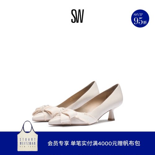 SW蝴蝶结小猫跟尖头高跟鞋