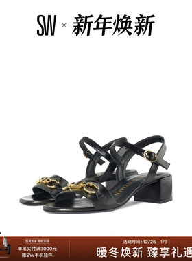 Stuart Weitzman/SW SIGNATURE 35 SANDAL 夏季方跟一字带凉鞋女