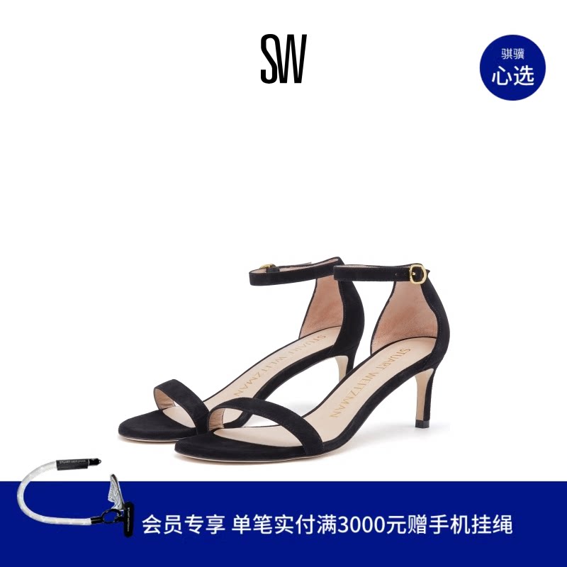 SW NUNAKEDSTRAIGHT 60 春夏经典细高跟凉鞋女仙女风一字带凉鞋