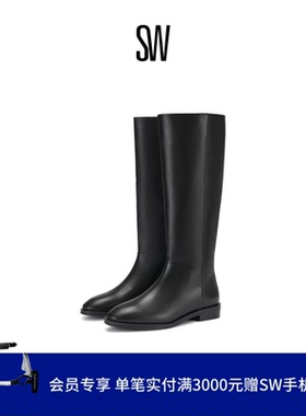 【秋冬新品】SW GRACIE TUBO BOOT 低跟粗跟圆头长筒靴女