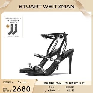 SANDAL 女 100 STRAPPY 一字帶涼鞋 GEMCUT 水晶細(xì)高跟羅馬涼鞋