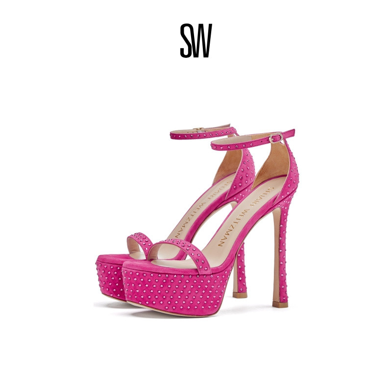 SW NUDISTCURVE HOLLYWOOD SHINE SANDAL 夏季细高跟一字带凉鞋女