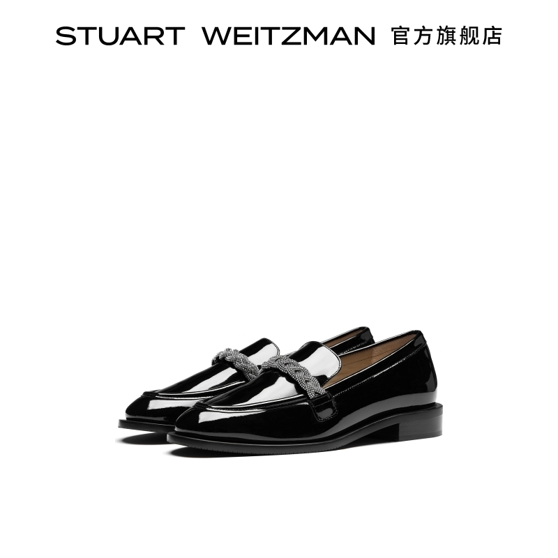 SW PALMER HIGHSHINE LOAFER 低跟圆头水晶一脚蹬粗跟乐福鞋女