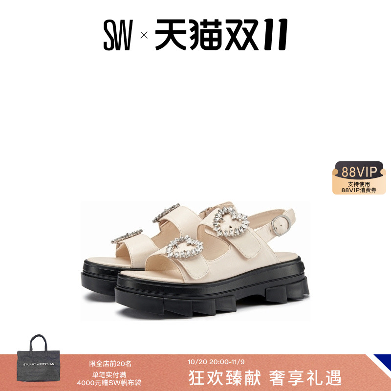 Stuart Weitzman/SW LOVEBUCKLE SPORT SANDAL 水晶扣饰厚底凉鞋