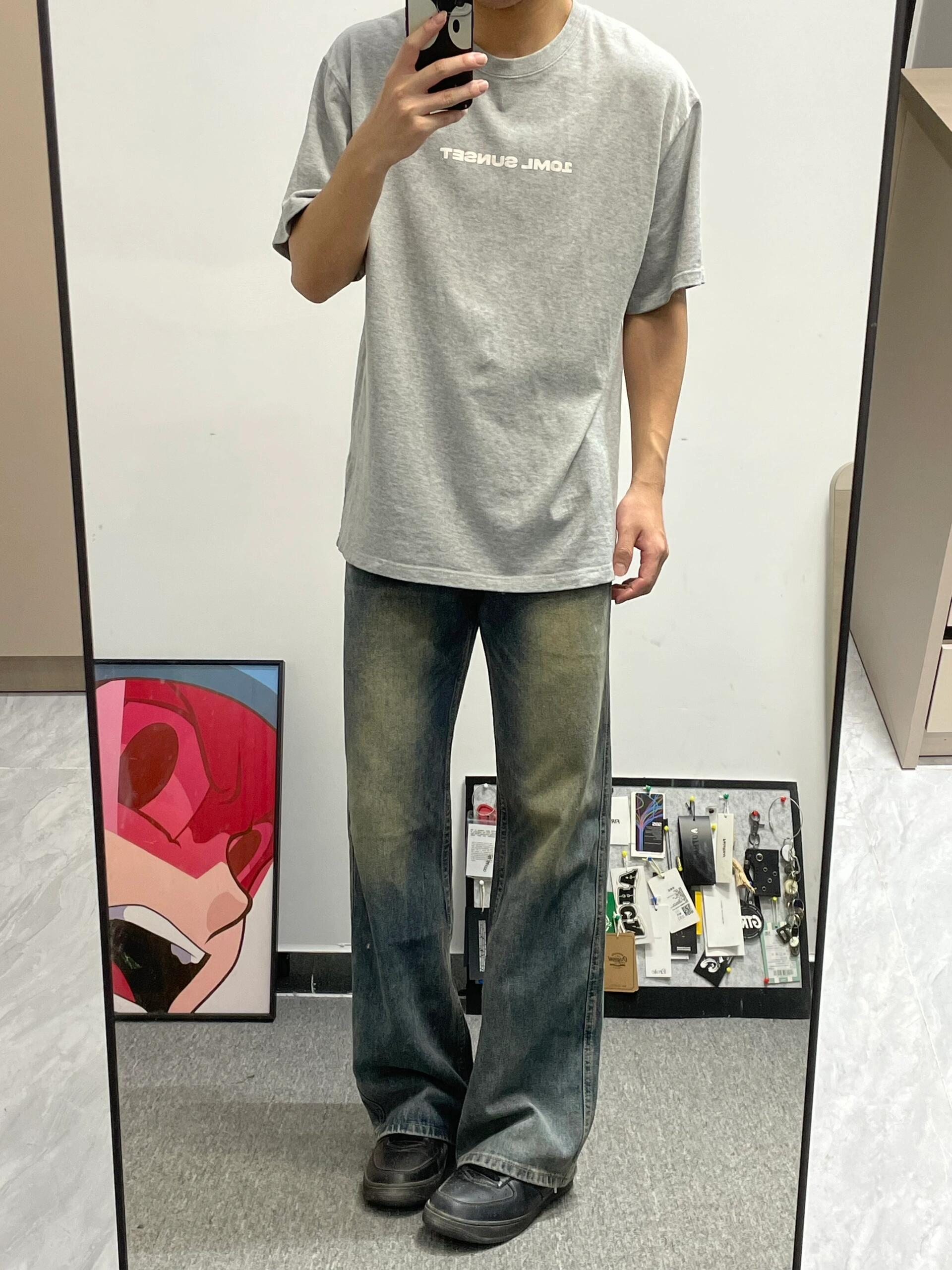 夏季套装男装2024新款百搭宽松t恤夏季上衣男生夏天穿搭直筒裤子