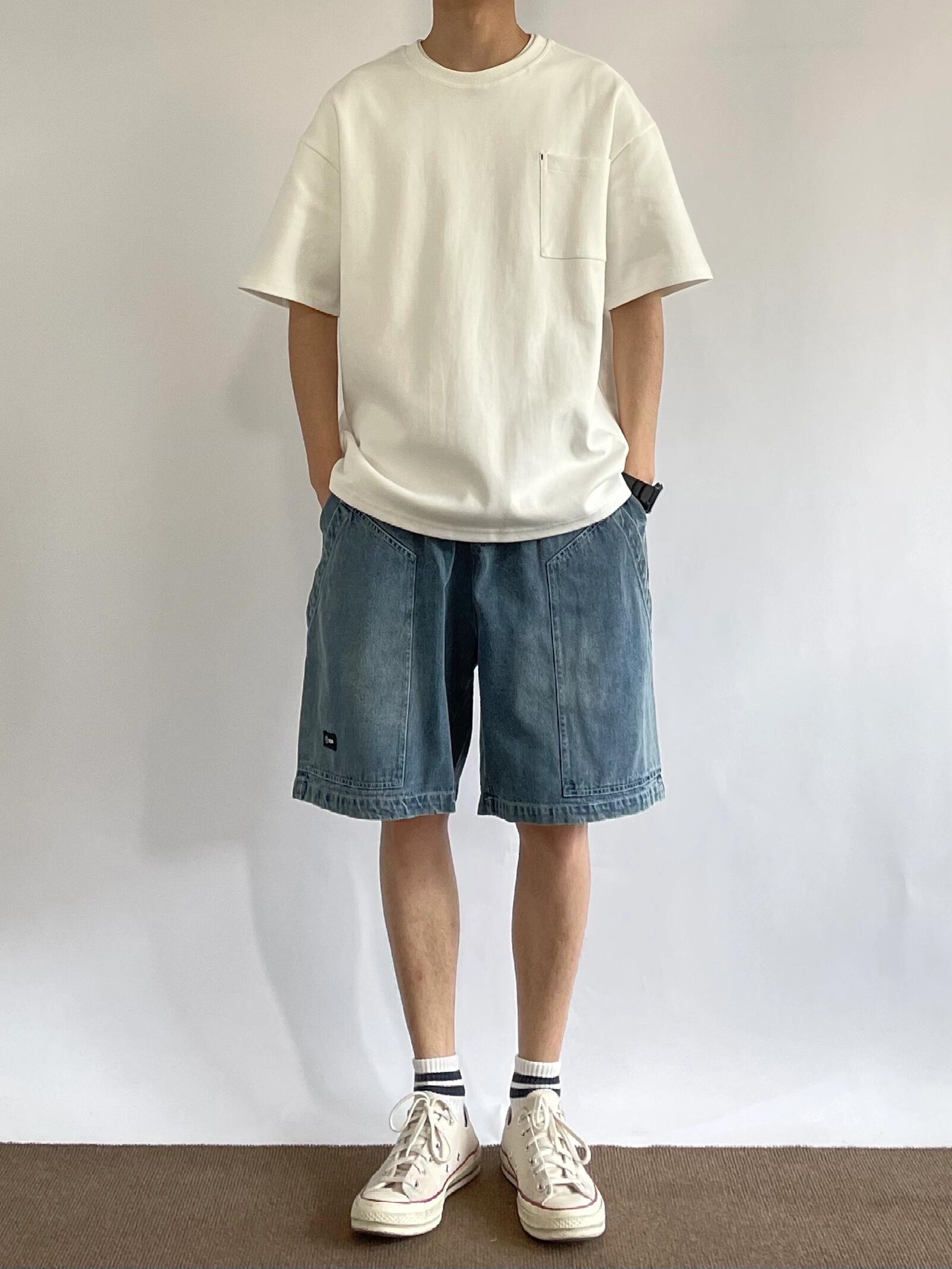 男生夏天穿搭夏季套装男装2024新款韩系短袖衣服搭配直筒长裤男