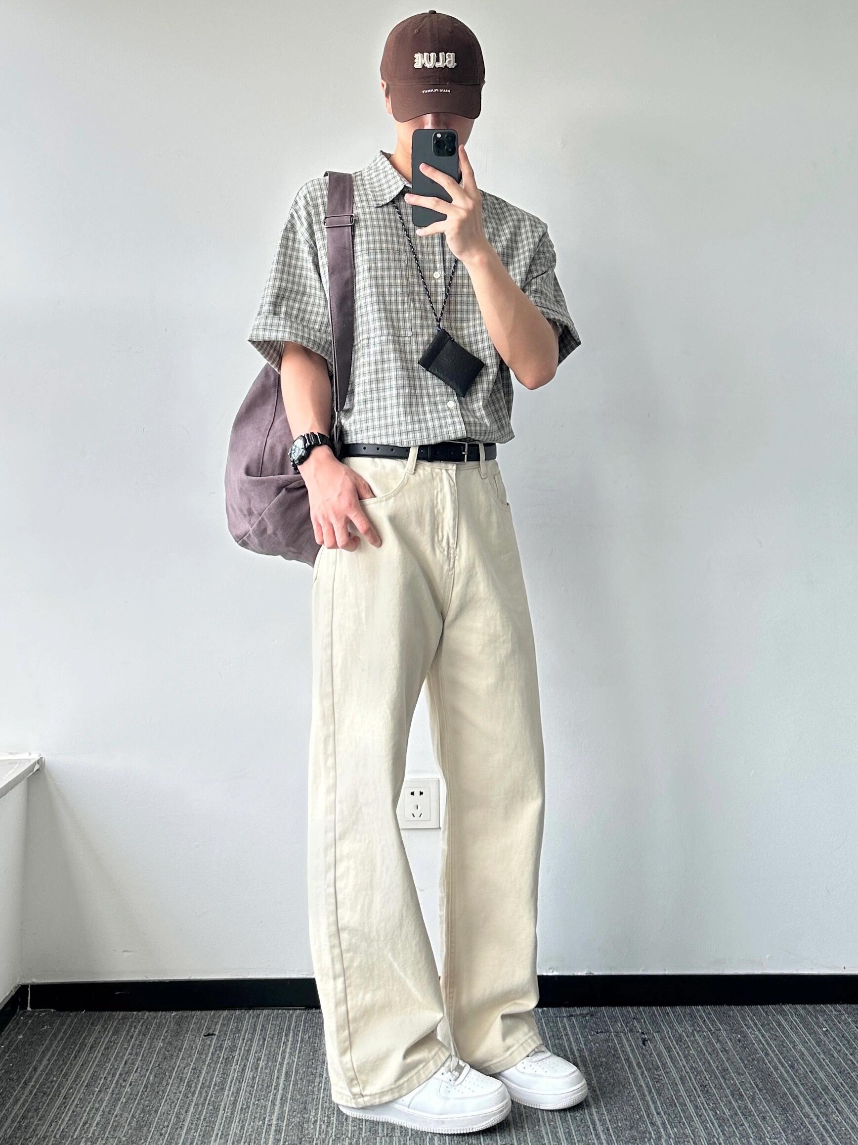 夏季套装男装2024新款百搭宽松t恤夏季上衣男生夏天穿搭直筒裤子