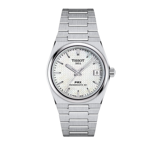 Tissot天梭PRX超级玩家系列80机械钢带酒桶形瑞士女表100米防水