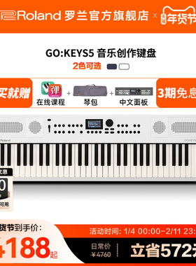 Roland罗兰 GOKEYS5音乐创作键盘电钢琴便携61键GO:KEYS 5电子琴